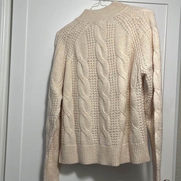 J Crew Cream Cable Knit Sweater - Picture 4 of 5